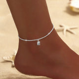 Shiny Sparkling Simple Anklet for Women Gold Silver