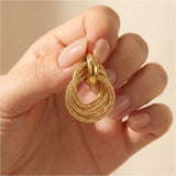 Classic Gold Plated Beaded Stud Earrings for Women