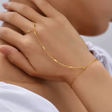 Elegant Tiny Chain Bracelet Finger Rings