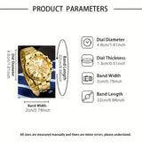 2pcs Men's Quartz Watch Set Stainless Steel