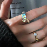 Fashion Gold Metal Rings Wedding Jewelry