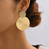 Metal Round Earrings for Women Fashion Jewelry