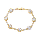 Gold Heart Tennis Bracelet