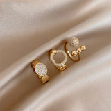 Hollow Rings for Women Gold Color Couple Jewelry