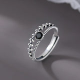 Black Zircons Rings for Women Couples