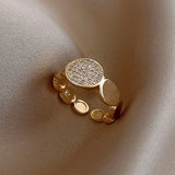 Hollow Rings for Women Gold Color Couple Jewelry