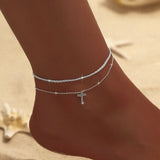 Shiny Sparkling Simple Anklet for Women Gold Silver