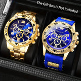 2pcs Men's Quartz Watch Set Stainless Steel