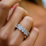 Luxury  Silver Single Row Ring for Women