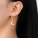 Star Moon Hoop Earrings for Women