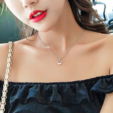 Silver Gold Plated Necklace Single Sparkling Chain for Women