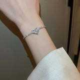 White Pink Love Heart Chain Bracelet for Women