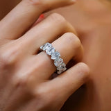 Luxury  Silver Single Row Ring for Women