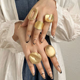 Chunky Big Gold Silver Color Rings for Women and Men