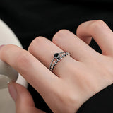 Black Zircons Rings for Women Couples
