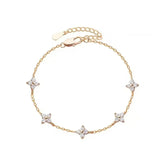Crystal Four Leaf Flower Bracelet for Women
