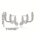 2pcs Elegant Three-Claw Earrings for Women
