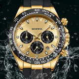Men's Stylish Fashion Black and Gold Wristwatch