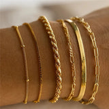 Chain Bracelet Set For Women Silver Pendant Open Cuff Bangle