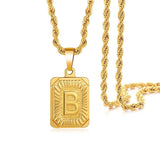 A-Z 26 Letters Fashion Golden Pendent Necklace for Both Men and Women Couple