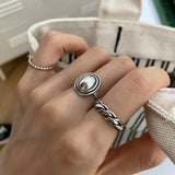 Silver Rings Fashion Twist Design Round Shape Jewelry