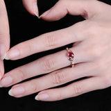 Diamond Ruby Ladies Ring Adjustable Elegant Glamour Premium