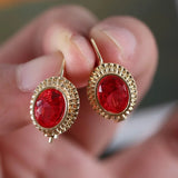 Exquisite Yellow Gold Earrings Wedding Jewelry