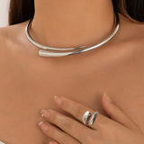 Adjustable Collar Necklace, Bangle and Ring Jewelry Sets