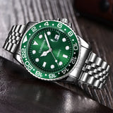 Men Fashion Stainless Steel Band Calendar Watch