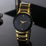 Classic Fashion Men's Stainless Steel Luxury Exquisite Golden Black Watch