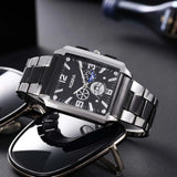 Men's Silver-Black Wristwatch