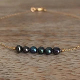 Black Pearl Anklet Peacock Pearl Gold Ankle Bracelet