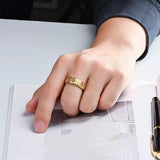 Fine Steel Ring, Rotatable Sun, Moon and Star Motifs