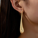 Fashion Metal Golden Long Water Drop Earrings for Women