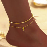Shiny Sparkling Simple Anklet for Women Gold Silver