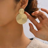 Metal Round Earrings for Women Fashion Jewelry