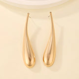 Fashion Metal Golden Long Water Drop Earrings for Women