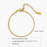 Stainless Steel Snake Chain Anklet For Women Gold Color