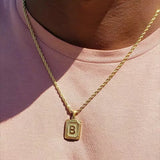 A-Z 26 Letters Fashion Golden Pendent Necklace for Both Men and Women Couple
