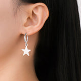 Star Moon Hoop Earrings for Women
