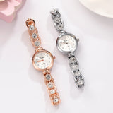 Women Luxury Stainless Steel Crystal Bracelet Wristwatch