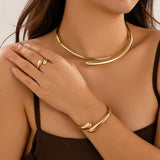 Adjustable Collar Necklace, Bangle and Ring Jewelry Sets