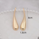 Fashion Metal Golden Long Water Drop Earrings for Women