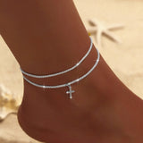 Shiny Sparkling Simple Anklet for Women Gold Silver