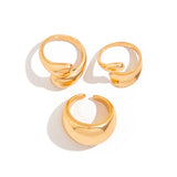 Fashion 4Pcs Rings Set for Women Punk Gold Silver Color Jewelry