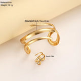 European and American Thick Bracelet and Ring Jewelry Set