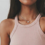 Fashion Heart Pendant Collar Chain Golden Necklace