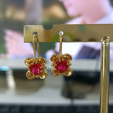 Exquisite Yellow Gold Earrings Wedding Jewelry
