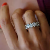 Luxury  Silver Single Row Ring for Women