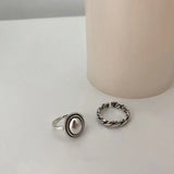 Silver Rings Fashion Twist Design Round Shape Jewelry